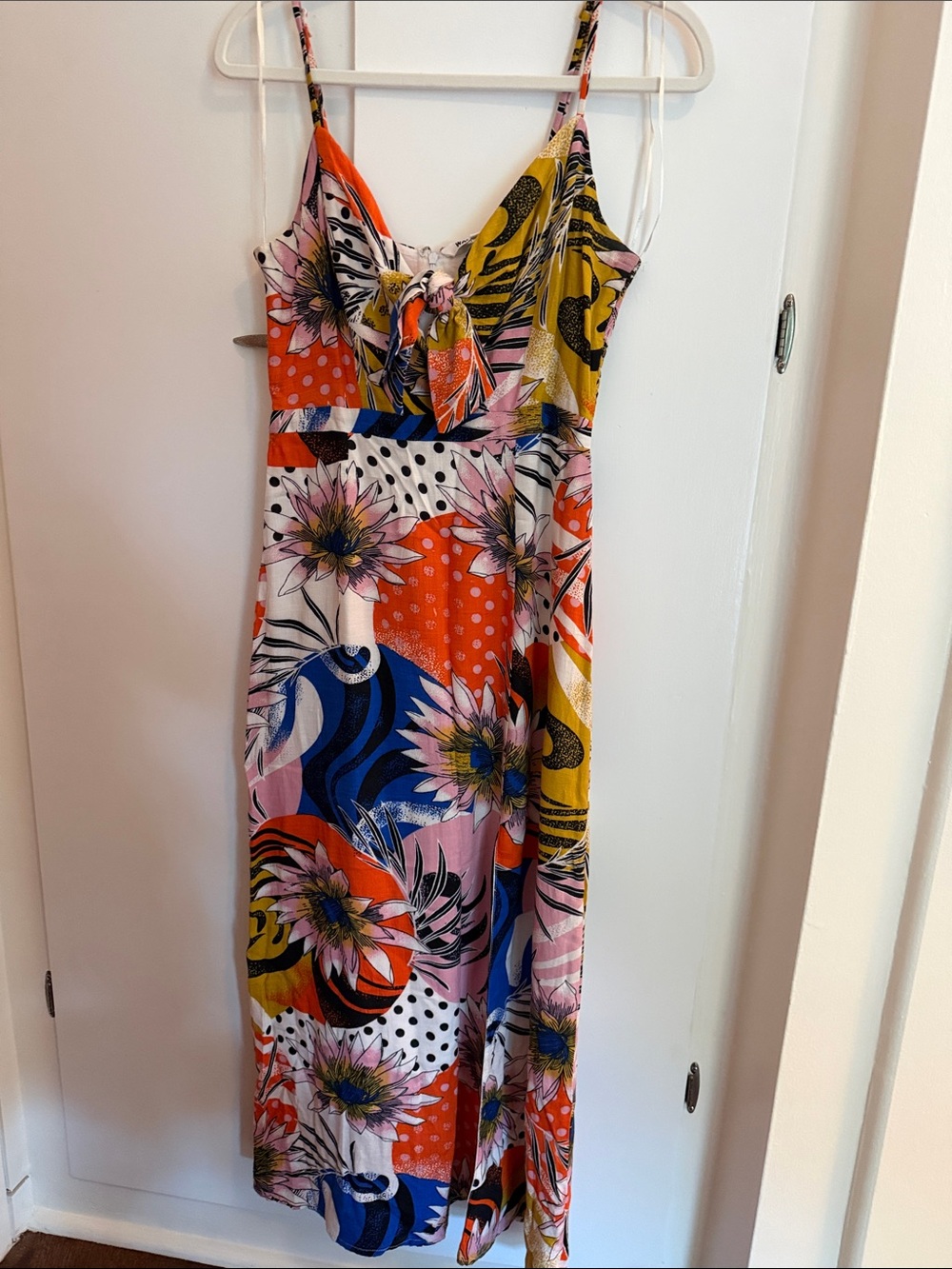 Walter Baker Floral Multi-Color Tie-Front Maxi Dress
